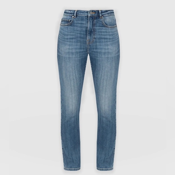 NWT SAINT + SOFIA Emma High Rise Straight Leg Jeans in Mid Blue size 4 (26”) - Picture 15 of 15